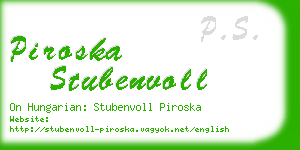 piroska stubenvoll business card